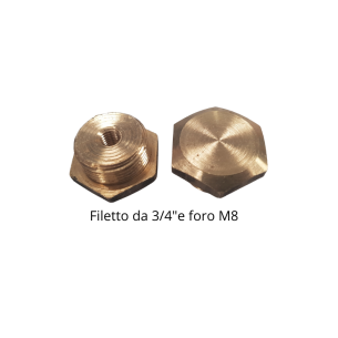 Tappo in ottone da 3/4  con filetto M8