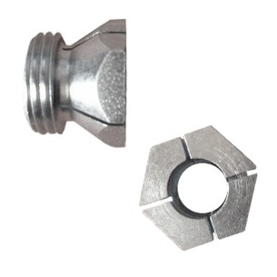 Raccordo filettato 3/8" per resistenze lineari foro 9.95mm