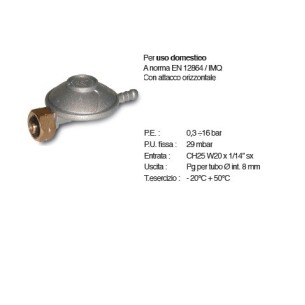 Regolatote Gas Gpl bassa pressione 1 KG per tubo gomma 2