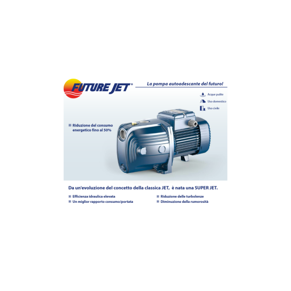 Pedrollo elettropompa  FUTURE JETm 2CX  230V 1 HP girante tecnopolimero