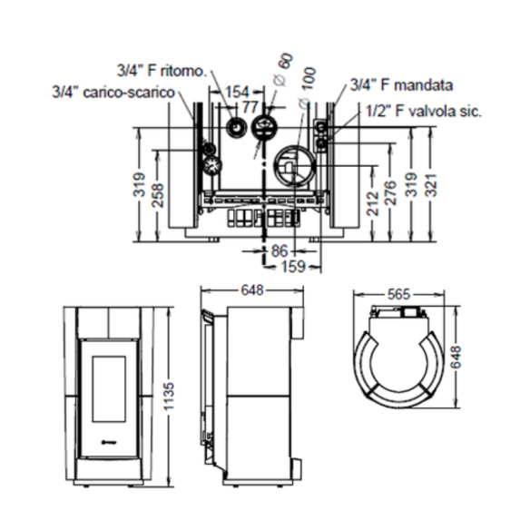 Thermorossi Chic Idra 18 EVO – Termostufa a Pellet Classe 5 Stelle