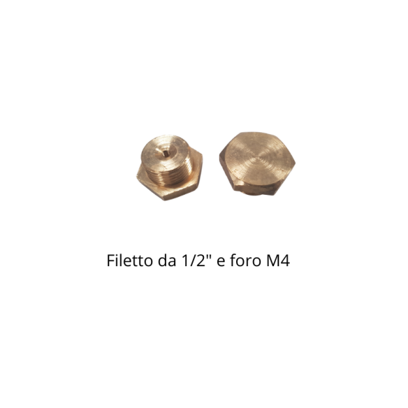 Tappo in ottone da 1/2 con filetto M4