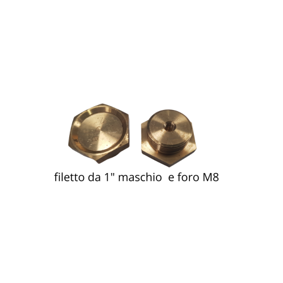 Tappo in ottone da 1" con filetto M8