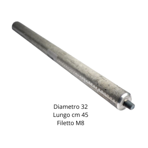 Anodo di magnesio per prodotti Klover 45 cm Ø32 M8 adatto anche per bo