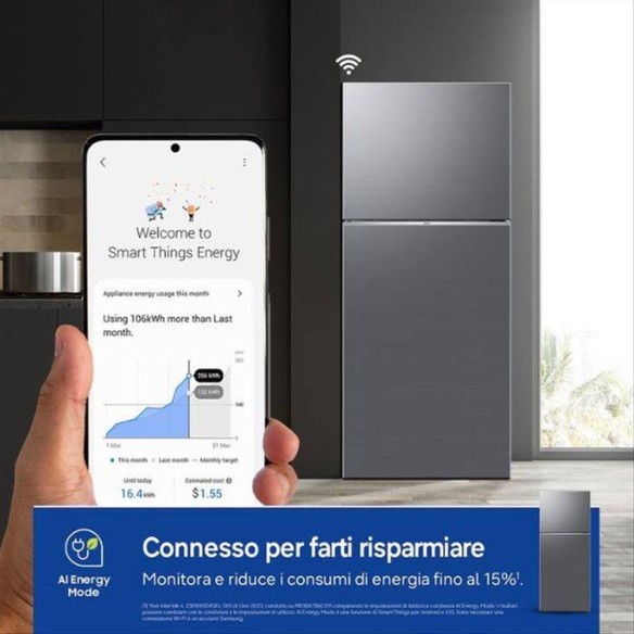 Frigorifero Samsung RT38CG6624S9 384 Lt No Frost Inox Wi-Fi | Classe E
