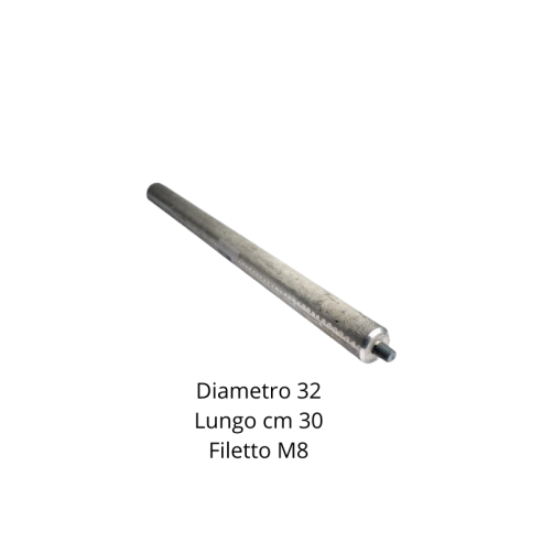 Anodo di magnesio per prodotti Klover da 30 cm Ø32 M8 adatto anche per