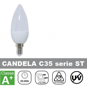 LAMPADA LED 6W, 500lm, Candela, Luce Fredda